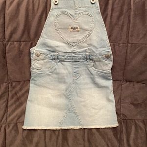 Toddler girl bib heart overall dress